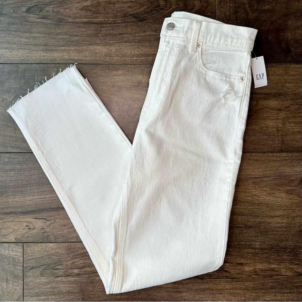 Gap NWT Cheeky Straight Sky High - Women's Size 29 / 8L Tall - White Denim